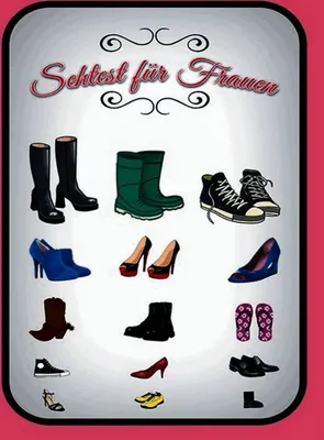 Produktbild von vianmo Holzschild 40x30 cm Schuhe Arten Sehtest für Frauen