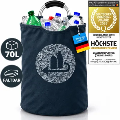 Produktbild von Dimono Flaschensammler Aufbewahrungskorb faltbar - Praktischer Pfandflaschen Sammelbehälter für Leergut, Mehrweg & Altglas (Blau, 38x65 cm)