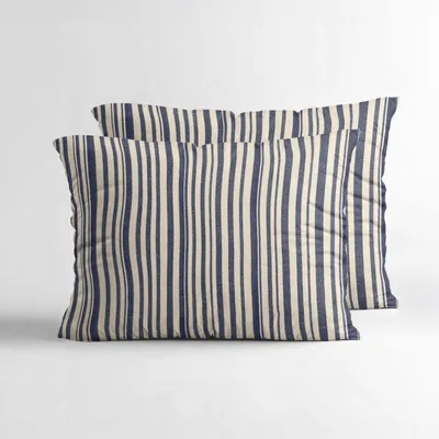 Produktbild von Sleeptime Stripy 2pack slopen slopen Beige/Blau 60 x 70 cm