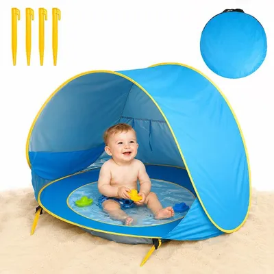 Zdjęcie produktu dla Namiot plażowy dla niemowląt 117 x 79 x 70 cm, z basenem, ochrona UV, na plażę