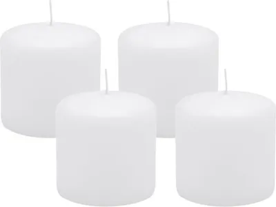 Produktbild von 4er Set Adventskranzkerzen Weiß Ø 60 x 80 mm