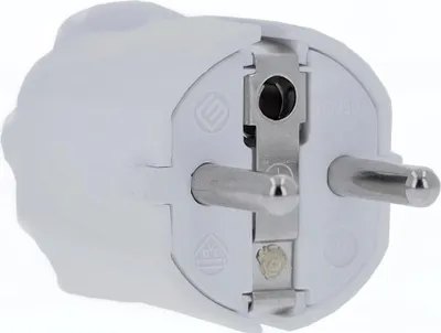 Produktbild von as - Schwabe PVC Stecker - Schutzkontaktstecker mit doppeltem Schutzkontakt - Anschluss Leitungen bis max. 1,5mm² - 230V - 16A - IP20 - Weiß, 62221