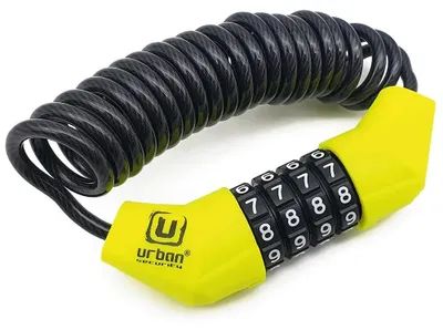 Productafbeelding van Urban Security Kabelslot, model Ur446, geel, 150 cm