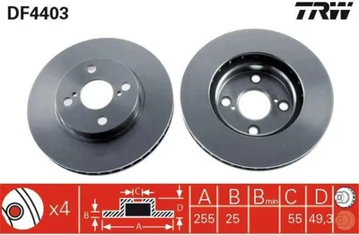 Produktbild von TRW Bremsscheiben (2 Stück) Vorderachse DF4403