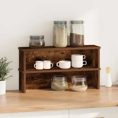 Immagine prodotto di vidaXL Mensole da cucina impilabili 2 pz. Rovere fumé 60x15x16 cm
