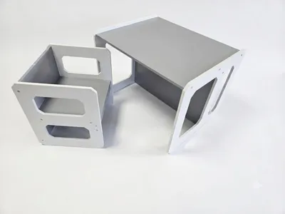 Imagen del producto de Mesa plegable con silla, modelo BDMU KIDS, color gris. Producto de alta calidad