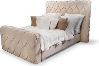 Produktbild von Schlafzimmer Doppelbett Bett 180сm Matratze Beige moderner Stil Holz