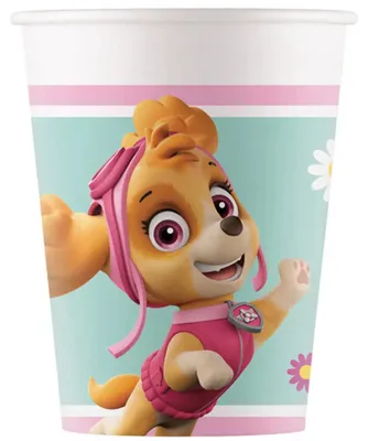 Produktbild von Pappbecher Paw Patrol Skye 200ml/8Stk.