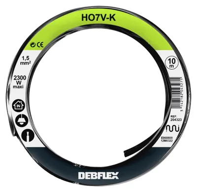 Obrázek produktu pro Navinutý kabel, flexibilní, 10 metrů, průřez 1,5 mm², černý