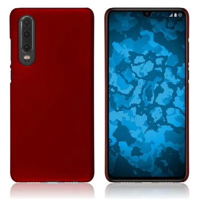 Produktbild von PhoneNatic Case kompatibel mit Huawei P30 - Hülle rot gummiert Hard-case Cover