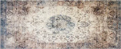 Produktbild von Küchenläufer Vintage Ornamente beige rutschfester Flur Teppich