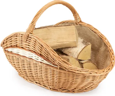 Produktbild von JIPRO® Kaminholzkorb aus Weide mit Jute Holz I. -