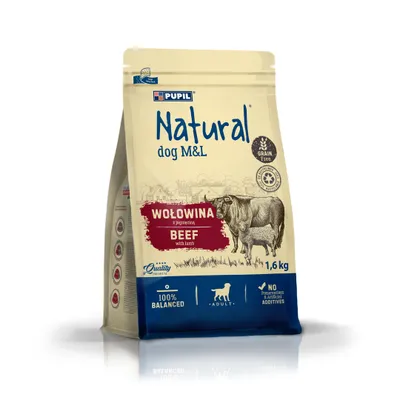 Productafbeelding van NATURAL Rundvlees met lam, droogvoer voor honden, 1 6 kg
