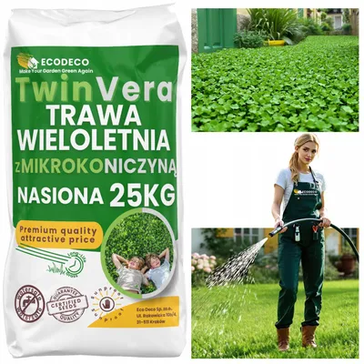 Zdjęcie produktu dla Nasiona trawy z mikrokoniczyną Pipolina 25 kg na 1000 m² – trawnik odporny na suszę, samogęstniejący – nasiona trawy do dosiewania wiosną