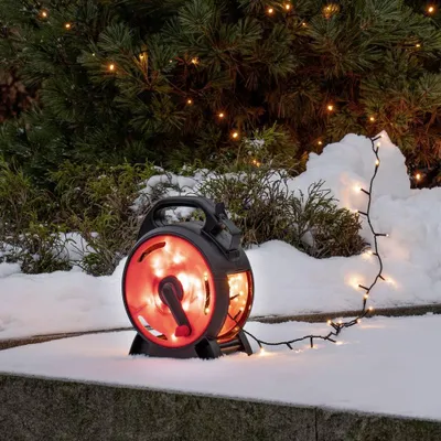 LED-Lichterkette mit 400 amberfarbenen Dioden, 30V, 6W, schwarz-rot