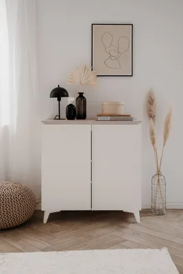 Produktbild von Kommode >Bertrix< in Sandstein / weiß - 88x92x40cm (BxHxT)