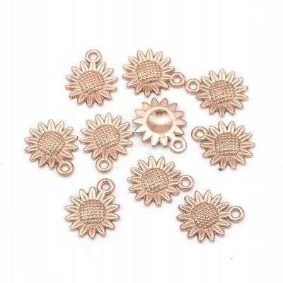 Produktbild von MIXFORM Anhänger Blume Metalllegierung Roségold 10 Stück