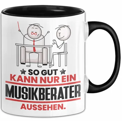 Produktbild von Musikberater Geschenk Tasse So Gut Kann Nur Ein Musikberater Aussehen Geschenkidee Kaffee-Becher (Schwarz)