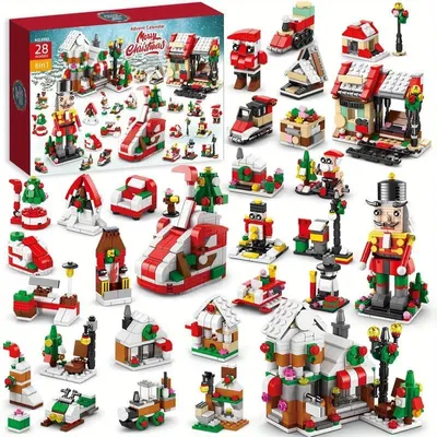 Obrázek produktu pro Adventní vánoční kalendář - Stavebnice 24 okének 6v1 - 28 modelů.