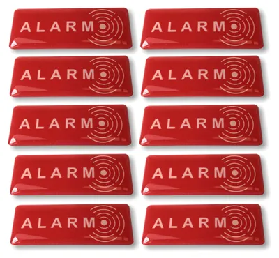 Immagine prodotto di Set di 10 adesivi dissuasivi per antifurto, dimensioni 19 mm x 49 mm