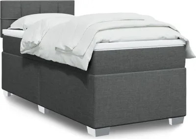 Produktbild von Boxspringbett mit Matratze Dunkelgrau 80x200 cm Stoff, Klassische Betten 2024 Neu