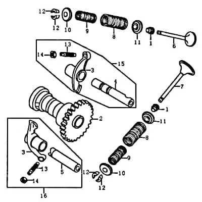 Produktbild von Kreidler Florett 125E Kipphelbelwelle 125ccm 4Takt FIG.E4-4 Motorroller.de Einlass 125ccm-4Takt Motorrad Florett 125G Moped Ersatzteil Service