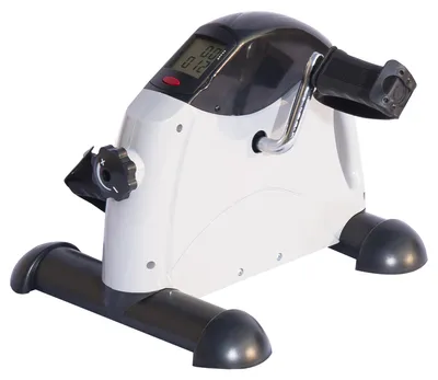 Produktbild von Mini Heimtrainer Fitnessbike Pedaltrainer mit LED Display 5 Modelle Arm und Beintrainer Fitnessgerät Hometrainer für Senioren Zuhause Heim Büro 40 x 39 x 29 cm Weiß