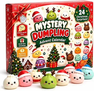 Productafbeelding van Kerstdumpling-adventskalender met 24 verrassingen - Blindbox-figuren