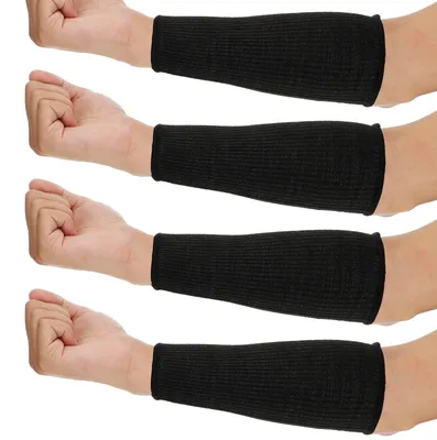 Produktbild von 4 Paar Armschützer für dünne Haut und Prellungen, schnitt- und brandfest, hitzebeständige Armschützer, schützende Unterarmstulpen für Männer und Frauen, zum Kochen und Gärtnern (schwarz)