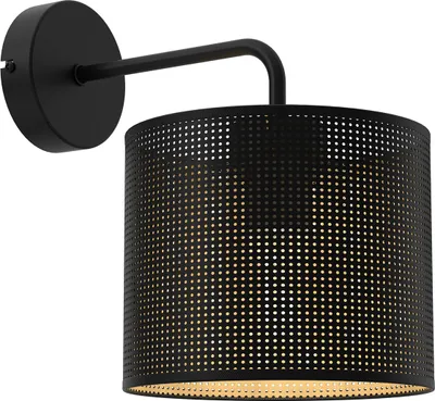 Immagine prodotto di Lampada da parete paralume nero con interno in rete oro Paralume Loft 1xE27 15W Luminex
