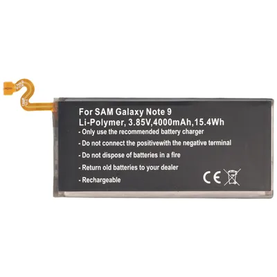 Produktbild von Akku passend für Samsung Galaxy Note 9, Li-Polymer, 3,85V, 4000mAh, 15,4Wh, built-in, ohne Werkzeug