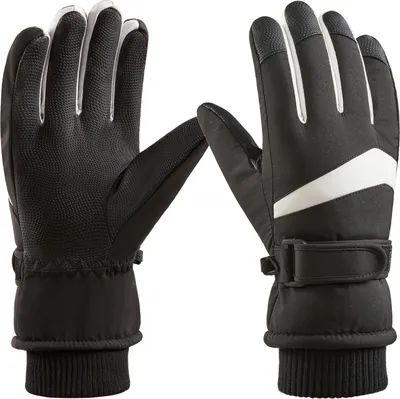Produktbild von Skihandschuhe Radfahren Schneehandschuhe Wasserdicht Winddicht Winterhandschuhe, Schwarz, Männer