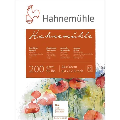 Produktbild von Hahnemühle Aquarellblock - 200 g/m² - rau - 24 x 32 cm - 20 Blatt