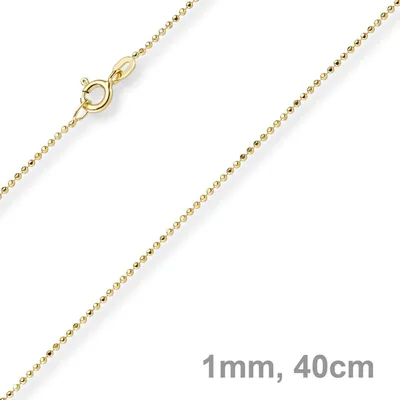 1mm-Kugelkette-diamantiert-585-Gelbgold-40cm