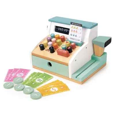 Produktbild von Tender Leaf Spielzeugkasse mit Scanner - Holzspielzeug für Rollenspiele