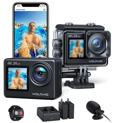 Produktbild von WOLFANG GA200 Action Cam 4K 24MP Unterwasserkamera WiFi 40M wasserdichte EIS Bil