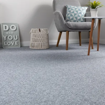 Produktbild von Steffensmeier Schlingen Teppichboden Meddon XL Meterware  | Auslegware für Flur Büro | 1m 2m 3m 4m 5m breit! | Silbergrau, Größe: 400x400 cm