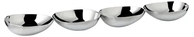 Productafbeelding van EDZARD Snackschotel met 4 compartimenten, Luma (diameter 7 cm, lengte 38 cm). Serveerschaal op dienblad, gemaakt van roestvrij staal - decoratieve schaal, fruitschaal, snackschotel, serveerschaal