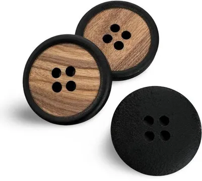 Produktbild von 10 Stück Holznägel schwarz lackiert, echtes Olivenholz, 4 Löcher (20mm)