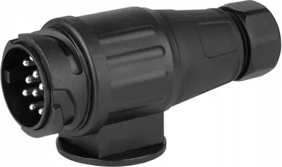 Produktbild von 13-poliger Anhängerstecker, wasserdicht, für Wohnwagen, Serie 03220, Schwarz
