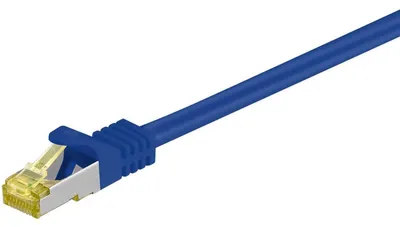 Image de Goobay RJ45 Patch Cord CAT 6A S/FTP (PiMF), 500 MHz, avec CAT 7 Raw Cable, bleu, 2m
