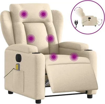 Produktbild von vidaXL Massagesessel Elektrisch Creme Stoff