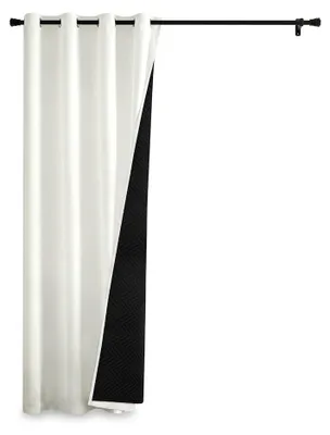 Productafbeelding van Thermoverduisterend gordijn, isolerend, wit/zwart, 225x140 cm, 1 stuk, AI-gegenereerde afbeelding