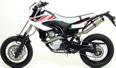Image de Silencieux arrière Arrow Street Thunder Aluminium Dark, embout en acier inoxydable avec homologation pour Yamaha WR R / X 125 ccm année 2012 - 2014