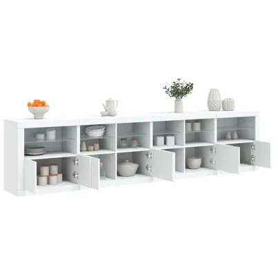 Image de vidaXL Sideboard avec lampes LED blanc 283x37x67 cm