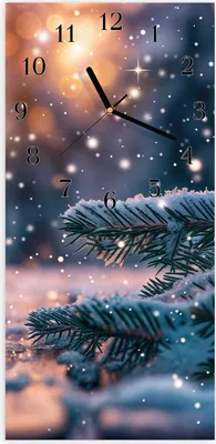 Produktbild von Wanduhr aus Glas mit Motiv Winterzauber- 30 x 60 cm - inkl. Aufhängesystem