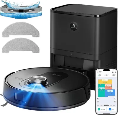 Image de Robot aspirateur, puissance d'aspiration de 8 000 Pa, autonomie de 200 minutes, Q8 Max+, UE