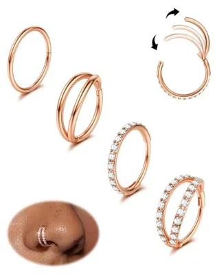 Produktbild von Dochais, 4 Stück Nasenringe, 18 Gauge – Nasenpiercings für Damen und Herren