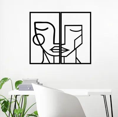 Immagine prodotto di Wallity, Donna- TNL2051, Nero, Altre decorazioni per la casa, 39 x 66 cm, 100% metallo (Spessore: 1