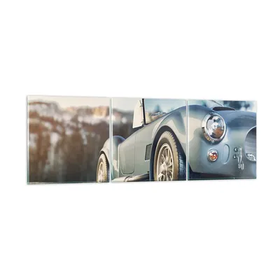 Produktbild von Bilder auf glas - 3 Teile - Kobra Sport Auto - 90x30cm - Glasbilder - Wandbilder - Bilder - zum Aufhängen bereit - Wanddekoration aus Glas - Glas Bilder - Wandbild auf Glas - GCA90x30-4583